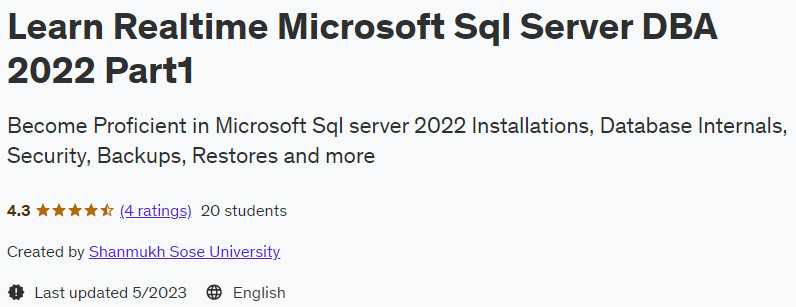 Pictures · Udemy — Learn Realtime Microsoft Sql Server DBA 2022 Part1 2023-5