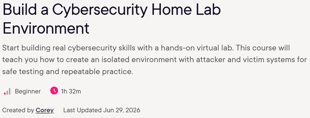 Pictures · Build a Cybersecurity Home Lab Environment 2026-6