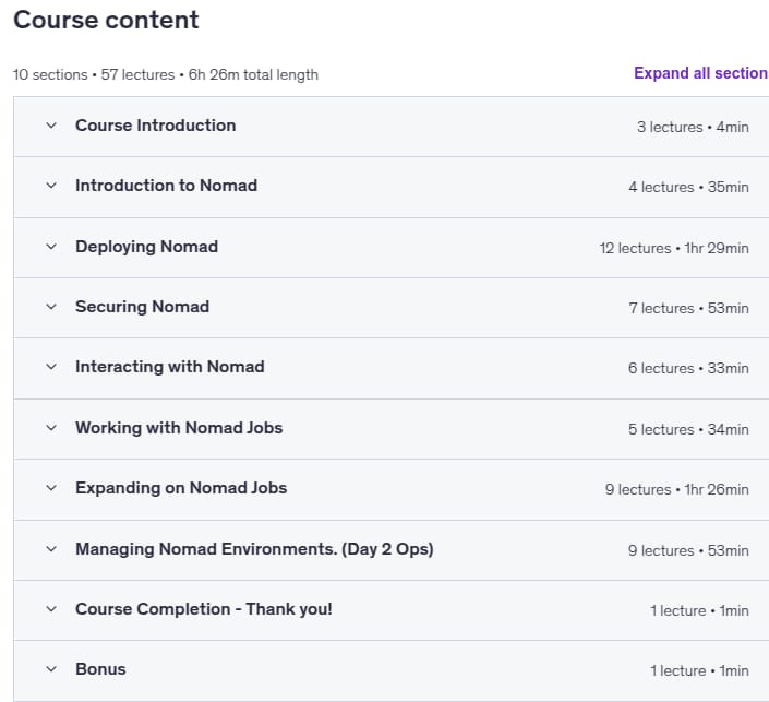 Course topics · Udemy — HashiCorp Nomad: The Ultimate Beginner’s Guide 2025-7