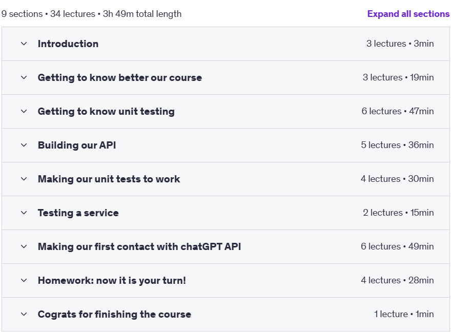 Course topics · Machine Learning based APIs using Nest.js 2023-8