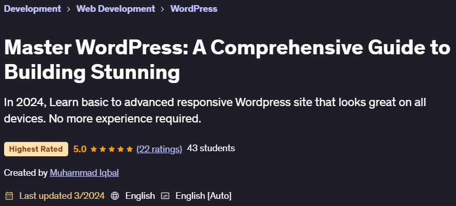 Pictures · Udemy — Master WordPress: A Comprehensive Guide to Building Stunning 2024-2