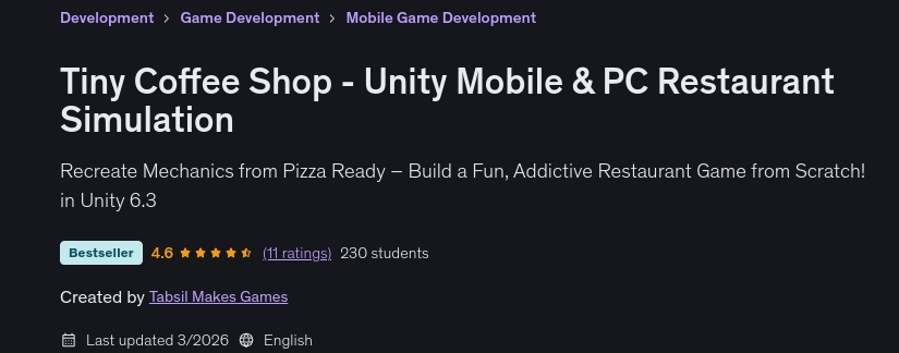 Изображения · Tiny Coffee Shop – Unity Mobile & PC Restaurant Simulation 2026-3