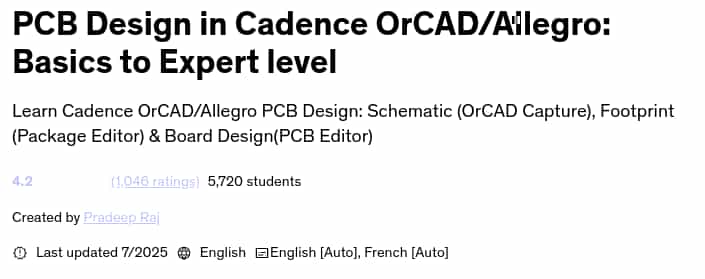 Pictures · Udemy — PCB Design in Cadence OrCAD/Allegro: Basics to Expert level 2025-7