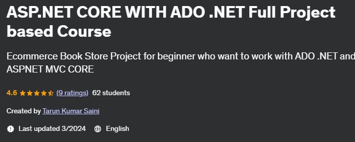 Pictures · Udemy — ASP.NET CORE WITH ADO .NET Full Project based Course 2023-10