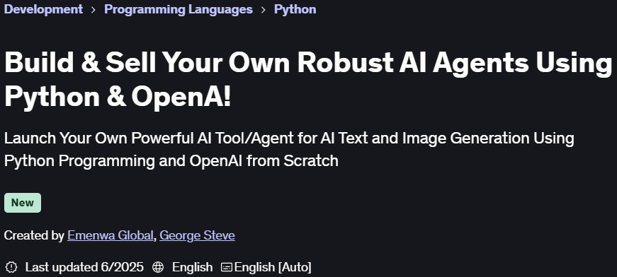 Pictures · Udemy — Build & Sell Your Own Robust AI Agents Using Python & OpenA! 2025-5