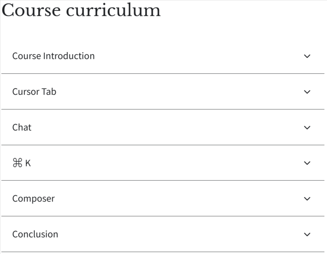 Course topics · DAIR.AI — Cursor: Coding with AI 2025-1