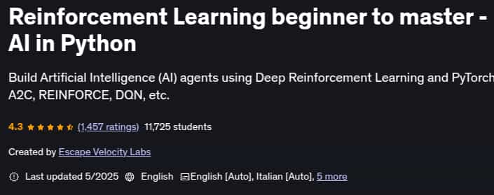 Pictures · Udemy — Reinforcement Learning beginner to master – AI in Python 2025-5