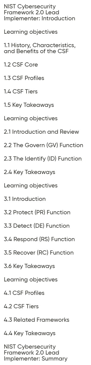 Темы курса · Oreilly – NIST Cybersecurity Framework 2.0 Лидеры имплементатора 2025-6
