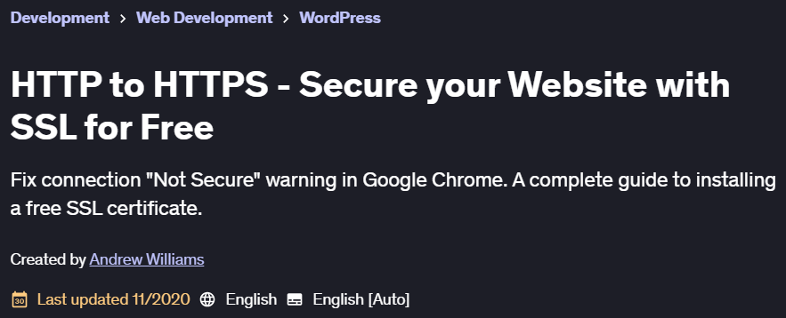 Pictures · Udemy — HTTP to HTTPS – Secure your Website with SSL for Free 2020-11