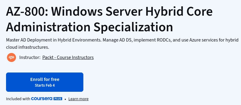 Imágenes · El AZ-800: Windows Especialización en administración de núcleos híbridos 2026-2