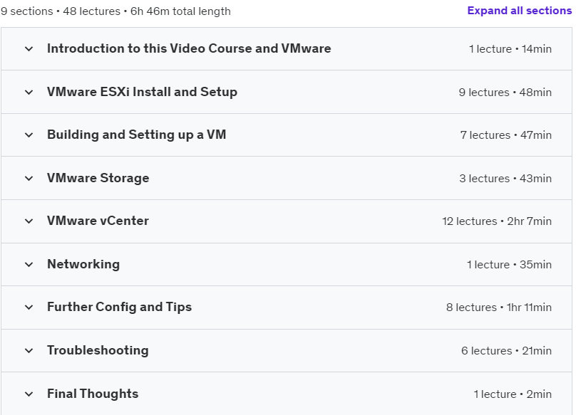 Course topics · Learning VMware vSphere 7 ESXi and vCenter Administration 2022-8