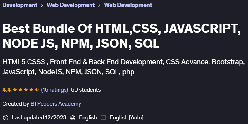 Pictures · Udemy — Best Bundle Of HTML,CSS, JAVASCRIPT, NODE JS, NPM, JSON, SQL 2023-12