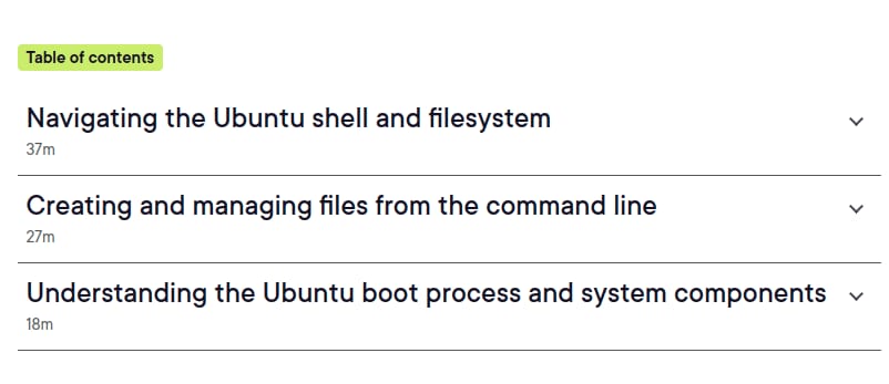 Course topics · Ubuntu Linux Foundations 2026-9
