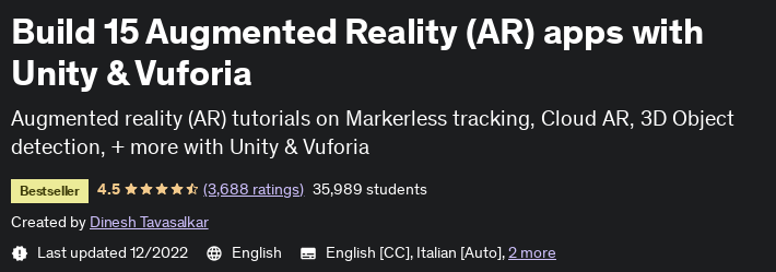 Pictures · Build 15 Augmented Reality (AR) apps with Unity & Vuforia 2021-6