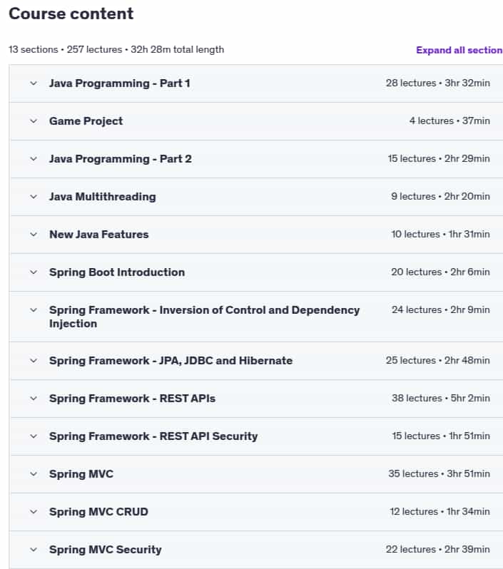 课程主题 · 所有在一个! Java + Spring Boot, Spring and Hibernate [新] 2024-11