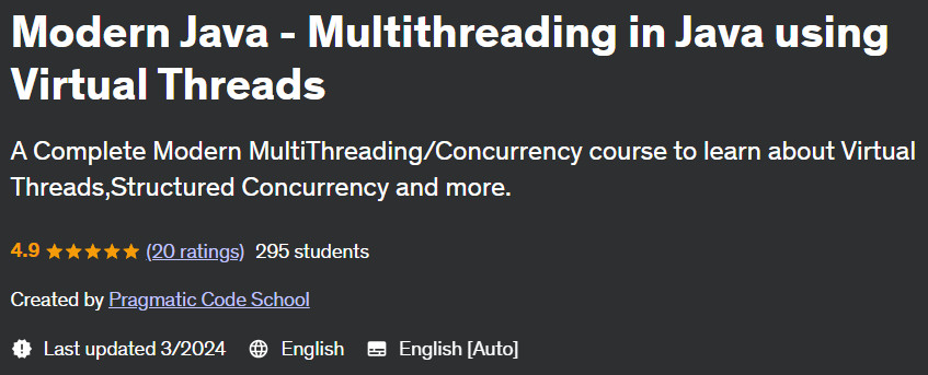 Pictures · Modern Java – Multithreading in Java using Virtual Threads 2024-3