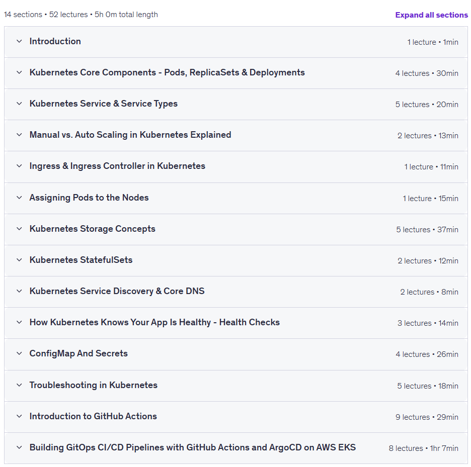 موضوعات الدورة · اليدين على Kubernetes من أجل DevOps المهندسين: مع CI / CD 2025-12