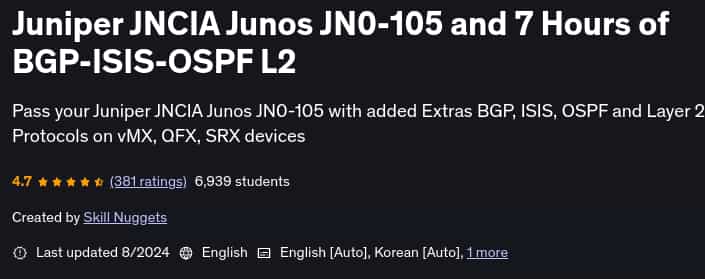 Pictures · Udemy — Juniper JNCIA Junos JN0-105 and 7 Hours of BGP-ISIS-OSPF L2 2024-8