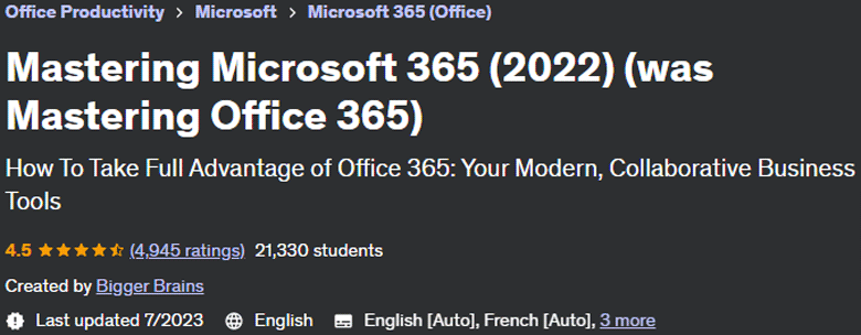 Pictures · Udemy — Mastering Microsoft 365 (2022) (was Mastering Office 365) 2023-7