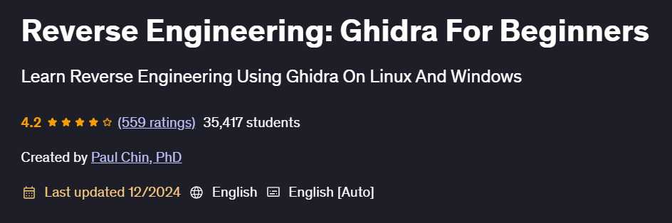 Pictures · Udemy — Reverse Engineering: Ghidra For Beginners 2024-12