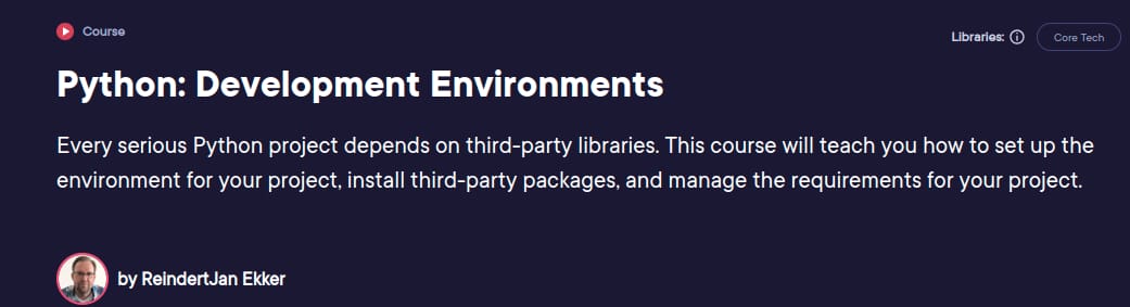 Pictures · Pluralshight – Python: Development Environments 2025-7