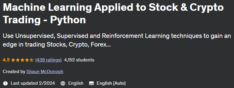 Pictures · Udemy — Machine Learning Applied to Stock & Crypto Trading – Python 2024-2
