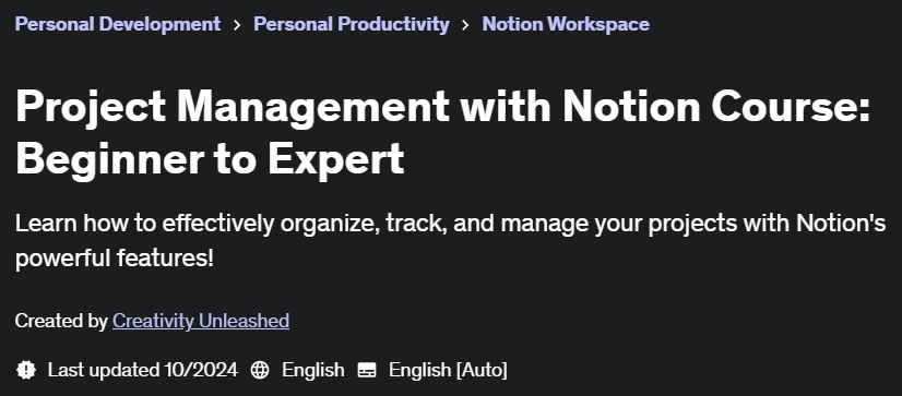 Pictures · Udemy — Project Management with Notion Course: Beginner to Expert 2024-10