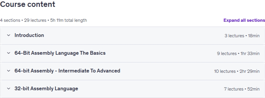 Course topics · Mastering X64 Assembly Language Programming with NASM 2026-4