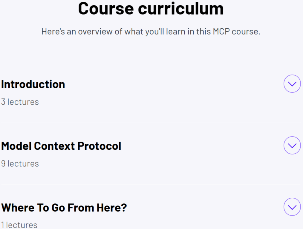 Sujets du cours · ZeroToMastery – Apprendre le protocole de contexte (MCP) 2025-7
