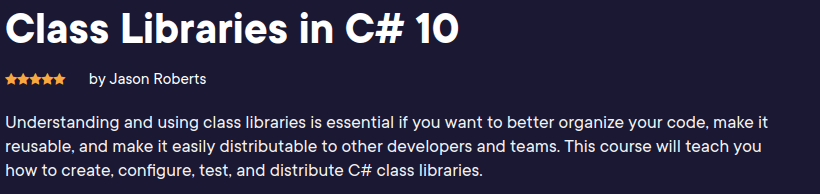 Pictures · Pluralsight — Class Libraries in C# 10 2022-7