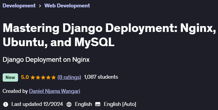 Pictures · Udemy — Mastering Django Deployment: Nginx, Ubuntu, and MySQL 2024-12