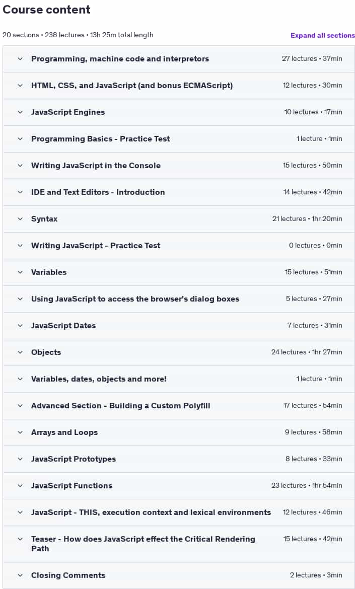 Course topics · JavaScript Complete Grandmaster Course 2025 2025-4