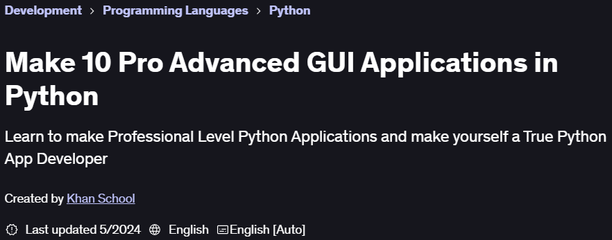 Pictures · Make 10 Pro Advanced GUI Applications in Python 2024-5