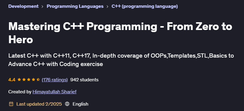 Pictures · Udemy — Mastering C++ Programming – From Zero to Hero 2025-2