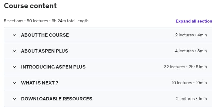 Course topics · Introducing Aspen Plus V11 : Chemical engineering simulation 2021-4
