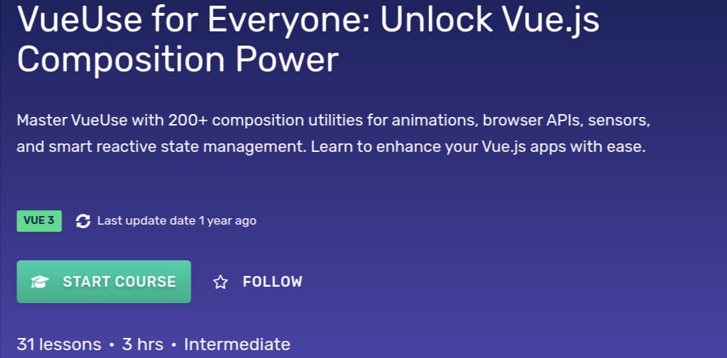 画像 · Vueschool - VueUse for Everybody: Unlock オープン Vue.js 構成パワー 2024-11