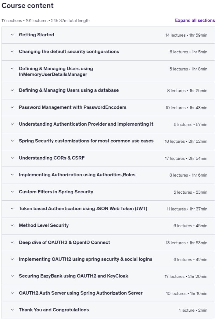 Temas del curso · Primavera Seguridad Zero a Master junto con JWT,OAUTH2 2025-12