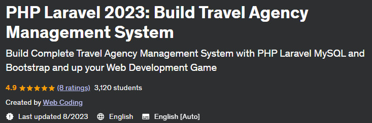 Pictures · Udemy — PHP Laravel 2023: Build Travel Agency Management System 2023-8
