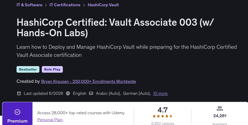 Images · HashiCorp certifié : Vault Associate 003 (Pour les laboratoires de main) 2026-6