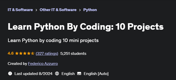 Pictures · Udemy — Learn Python By Coding: 10 Projects 2024-8