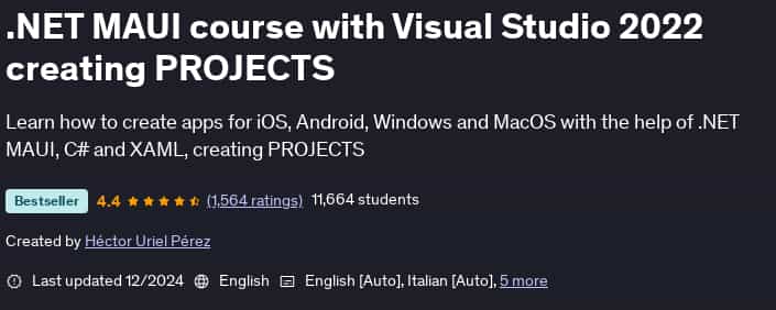 Pictures · Udemy — .NET MAUI course with Visual Studio 2022 creating PROJECTS 2024-12