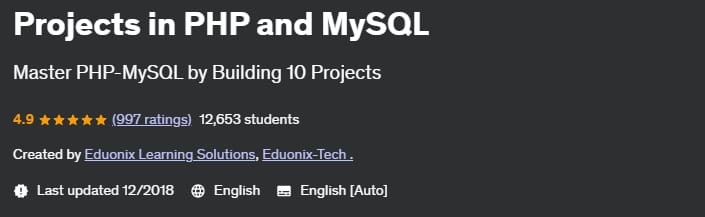 Pictures · Udemy — Projects in PHP and MySQL 2018-12