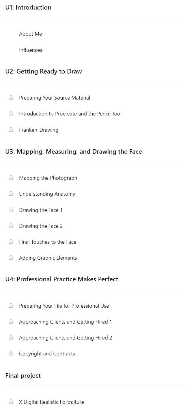 Course topics · Domestika — Modern Portraiture with Procreate: Stylize Your Subject 2024-4