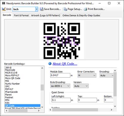 Pictures · Neodynamic Barcode Professional 6.0.2018.508