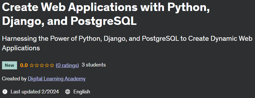 Pictures · Create Web Applications with Python, Django, and PostgreSQL 2024-2