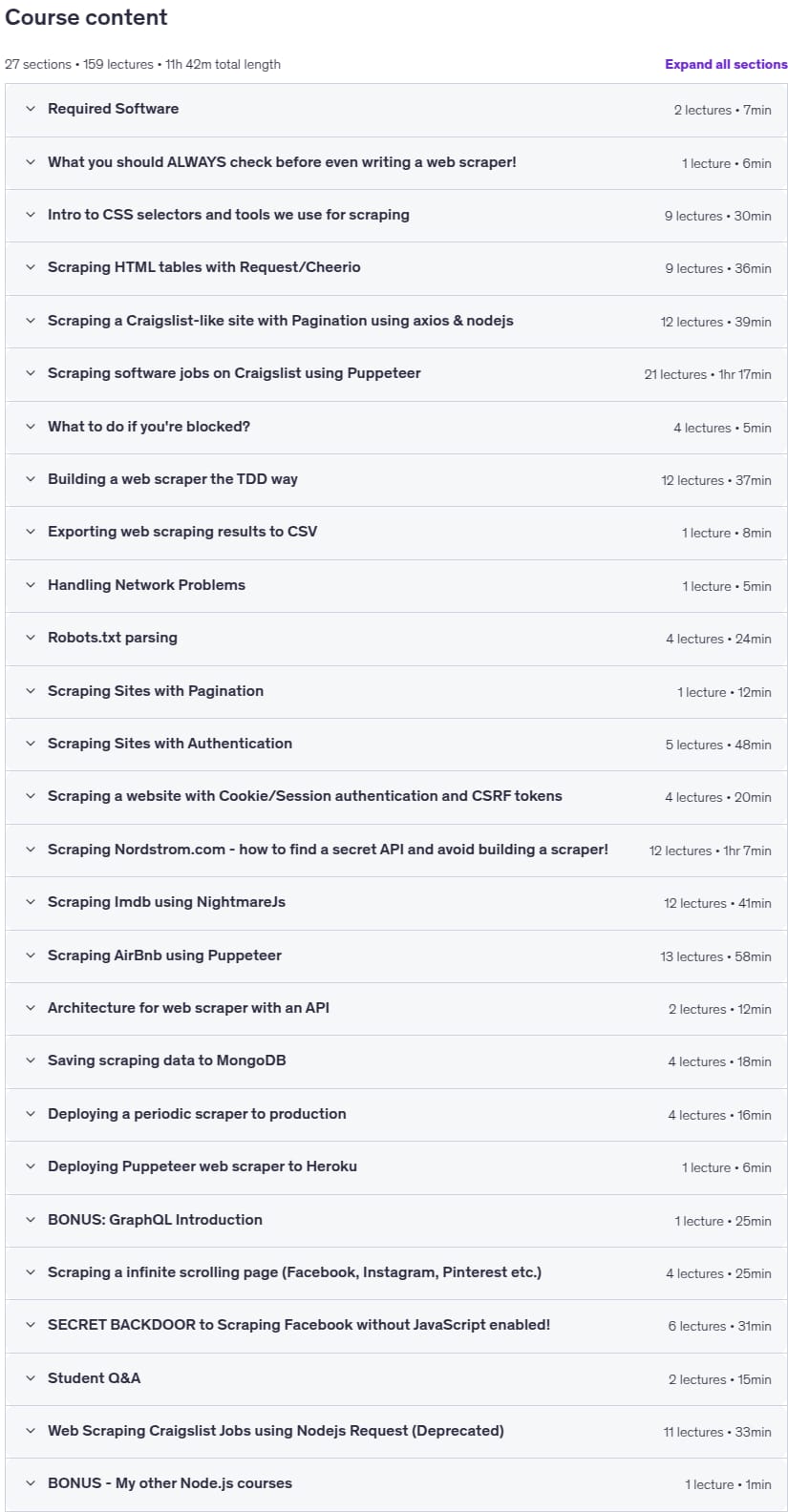 کورس کے موضوعات · Web Scraping میں Nodejs & JavaScript 2024-2