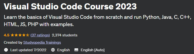 Pictures · Udemy — Visual Studio Code Course 2023 2022-7