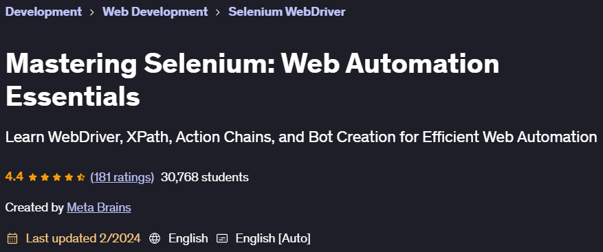 Pictures · Udemy — Mastering Selenium: Web Automation Essentials 2024-1