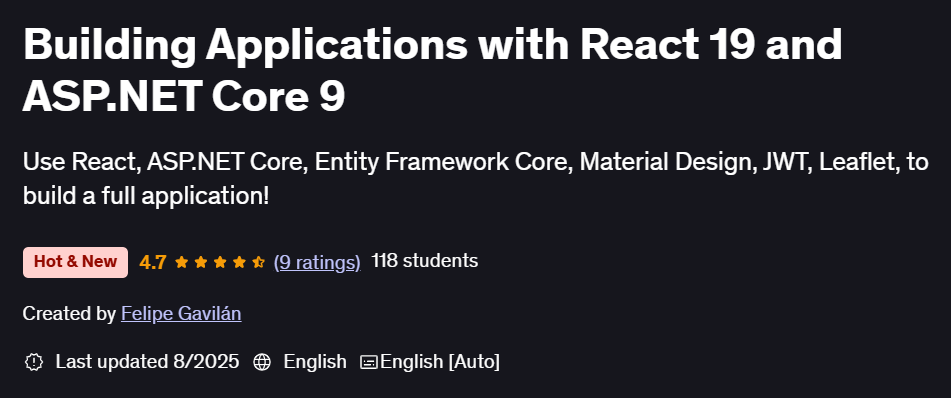 Imágenes · Construir aplicaciones con React 19 y ASP.NET Cuerpo 9 2025-8