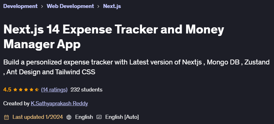 Pictures · Udemy — Next.js 14 Expense Tracker and Money Manager App 2023-12